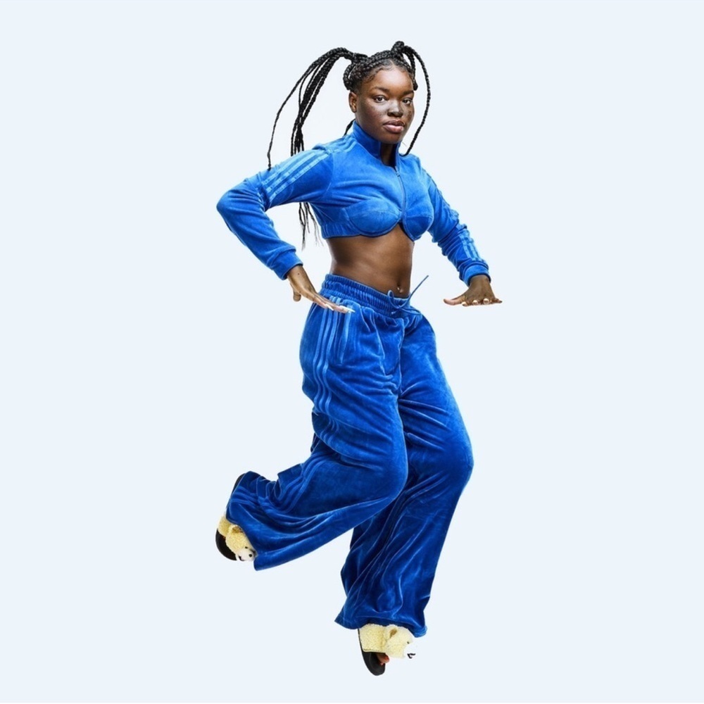 Jeremy Scott X Adidas Originals ‘DIP’ Collection Blue Velour Track Suit Top Nwt - Picture 4 of 15